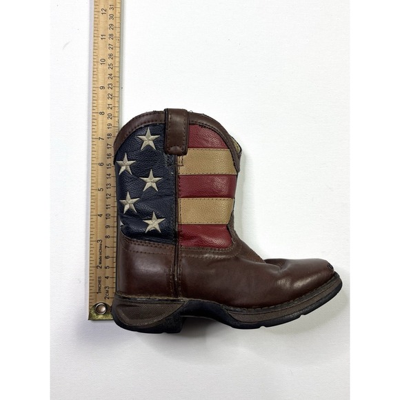 Durango Western Boots Kids 12M Brown America USA Flag Cowboy BT245 - Picture 7 of 16